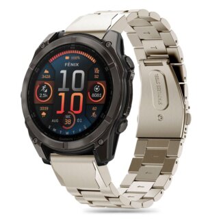 iKi Stainless Garmin Fenix 5X / 5X Plus / 6X / 6X Pro / 7X / 8 (51mm) fém szíj - titán