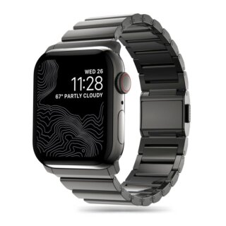 iKi SteelStrap Apple Watch 46mm / 45mm / 44mm / Ultra 49mm fém szíj - fekete