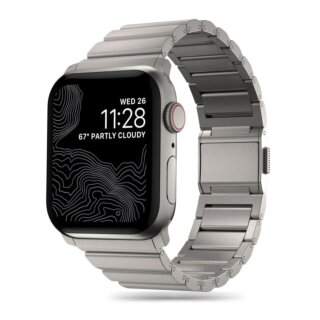 iKi SteelStrap Apple Watch 46mm / 45mm / 44mm / Ultra 49mm fém szíj - titán