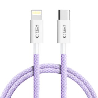 iKi Ultraboost Lite USB-C - Lightning kábel PD27W 3A - 100cm - lila