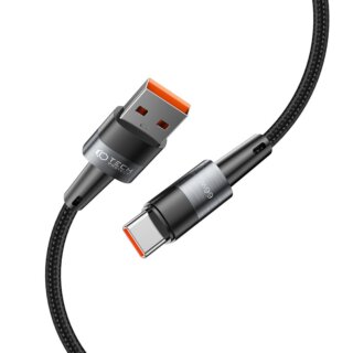 iKi Ultraboost USB-C - USB-A kábel 66W 6A 0,5m - fekete