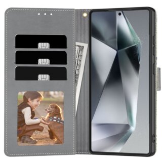 iKi Wallet Samsung Galaxy A36 5G kinyitható bőr tok - virágos/fehér