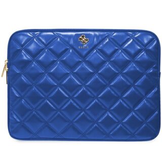 Guess GUCS14ZPSQSSGB Quilted 4G becsúsztatós bőr tok 14" - kék