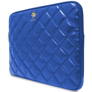 Guess GUCS14ZPSQSSGB Quilted 4G becsúsztatós bőr tok 14" - kék