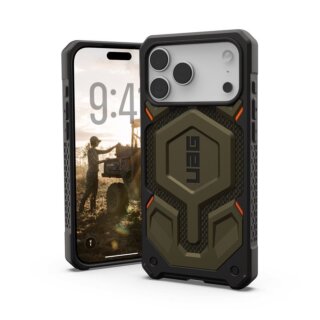 UAG Monarch Pro MagSafe iPhone 17 Pro Max ütésálló kemény hátlap tok - kevlar zöld