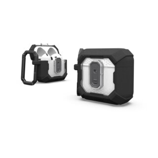 UAG Plasma Airpods 4 ütésálló kemény tok + karabíner - fekete