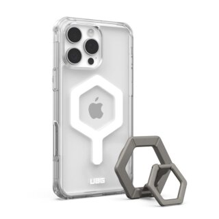 UAG Plyo Magsafe iPhone 16 Pro Max ütésálló kemény hátlap tok + kitámasztó - fehér/titán