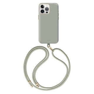 Uniq Coehl Creme Magnetic MagSafe iPhone 15 Pro szilikon hátlap tok nyakpánttal - zöld