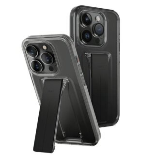 Uniq Heldro Mount iPhone 15 Pro ütésálló kemény hátlap tok kitámasztóval - fekete