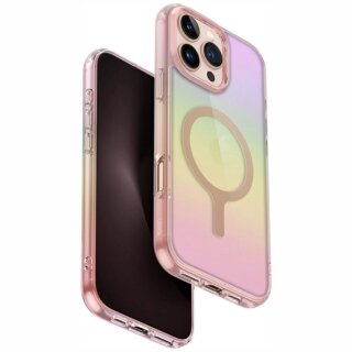 UNiq Iridescia Magclick MagSafe iPhone 16 Pro Max kemény hátlap tok - irrizáló/rózsaszín