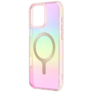 UNiq Iridescia Magclick MagSafe iPhone 16 Pro Max kemény hátlap tok - irrizáló/rózsaszín