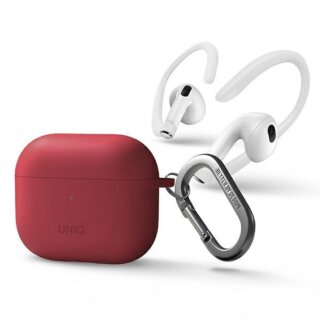 Uniq Nexo AirPods 3 tok + karabíner + sportfülkampó - piros