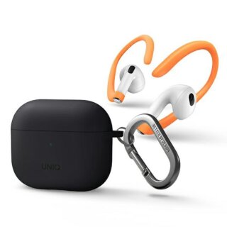 Uniq Nexo AirPods 3 tok + karabíner + sportfülkampó - szürke