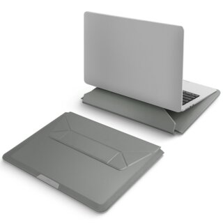 Uniq Oslo laptop 14" bőr becsúsztathatós tok + állvány - zöld