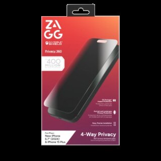 ZAGG InvisibleShield Glass Elite Privacy 360 iPhone 14 Plus / 15 Plus betekintésgátló kijelzővédő üvegfólia