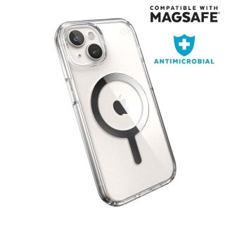 Speck Presidio Perfect Clear MagSafe iPhone 15 ütésálló hátlap tok - átlátszó/ezüst