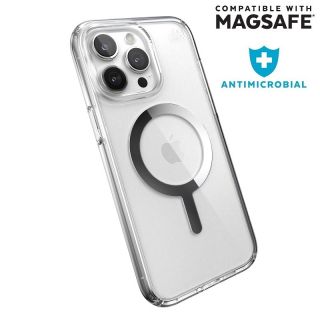 Speck Presidio Perfect Clear MagSafe iPhone 15 Pro Max ütésálló hátlap tok - átlátszó/ezüst
