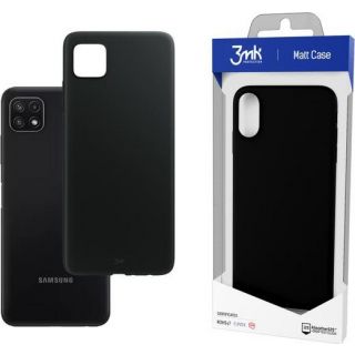 3mk Matt Samsung Galaxy A22 5G ütésálló szilikon hátlap tok - fekete