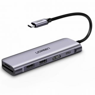 Ugreen 6in1 USB-C hub (2xUSB-A + USB-C + HDMI + SD)