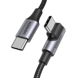 Ugreen US334 USB-C - USB-C derékszögű kábel 3A 1m - fekete