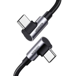 Ugreen US335 USB-C - USB-C derékszögű kábel 3A 1m - fekete
