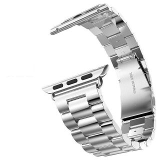 iKi Apple Watch 45mm / 44mm / 42mm fém szíj - ezüst