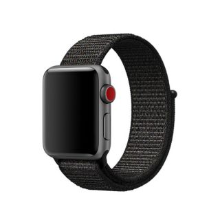 iKi Apple Watch 45mm / 44mm / 42mm / Ultra 49mm Sportpánt tépőzáras szíj - fekete
