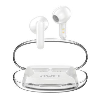 Awei T85 ENC TWS vezeték nélküli Bluetooth 5.3 fülhallgató + töltőtok - fehér
