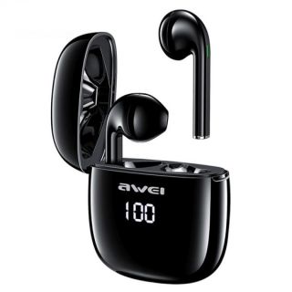 Awei T28P TWS Bluetooth vezeték nélküli fülhallgató + töltőtok - fekete