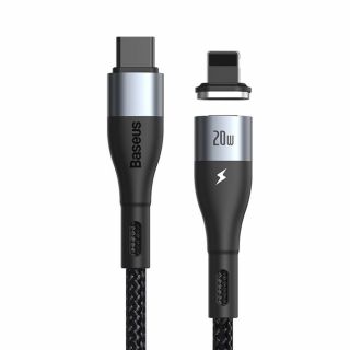 Baseus Zinc mágneses Lightning - USB-C PD20W kábel 1m - fekete