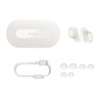 Baseus Bowie EZ10 TWS vezeték nélküli Bluetooth fülhallgató + töltőtok - fehér