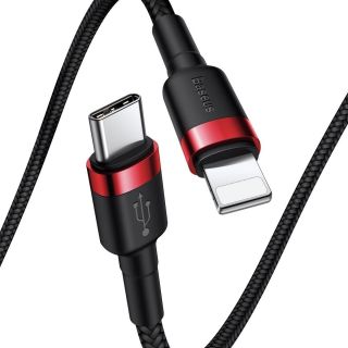 Baseus Cafule Lightning - USB-C kábel PD 18W 1m - fekete/piros