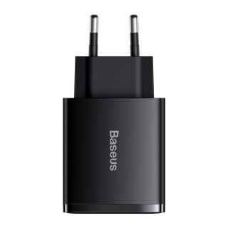 Baseus Compact hálózati töltő USB-C + 2x USB-A 30W PD + QC - fekete