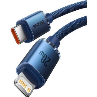 Baseus Crystal Lightning - USB-C kábel 20W 1,2m - kék