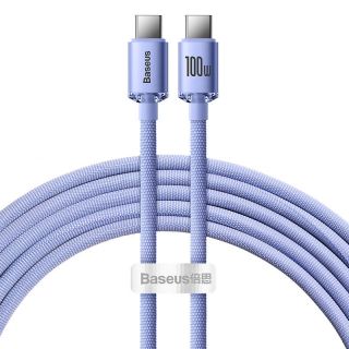 Baseus Crystal USB-C - USB-C kábel 100W 1,2m - lila