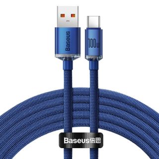 Baseus Crystal USB-C - USB-A kábel 100W 2m - kék