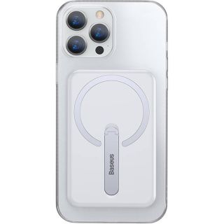 Baseus Crystal Magnetic MagSafe iPhone 13 Pro kemény hátlap tok kitámasztóval - átlátszó