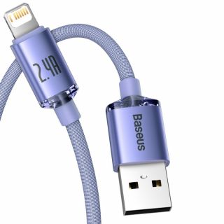Baseus Crystal Shine Lightning - USB-A kábel 120cm - lila