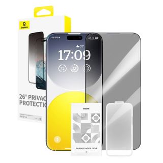 Baseus Diamond iPhone 15 betekintésgátló kijelzővédő üvegfólia