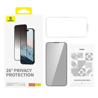 Baseus Diamond iPhone 15 betekintésgátló kijelzővédő üvegfólia