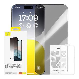 Baseus Diamond iPhone 15 Pro betekintésgátló kijelzővédő üvegfólia