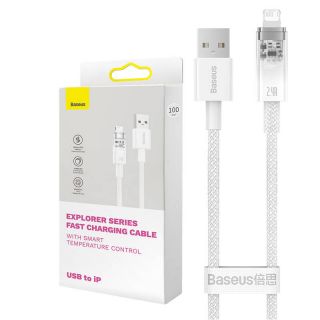 Baseus Explorer Lightning - USB-A kábel 2,4A 2m - fehér