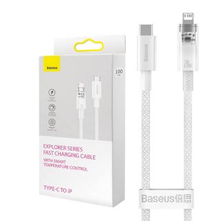 Baseus Explorer Lightning - USB-C kábel 20W 1m - fehér