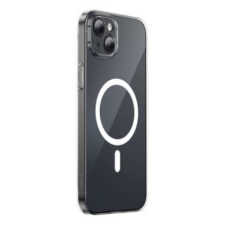 Baseus Magnetic Crystal Clear MagSafe iPhone 13 szilikon hátlap tok + kijelzővédő üvegfólia - átlátszó