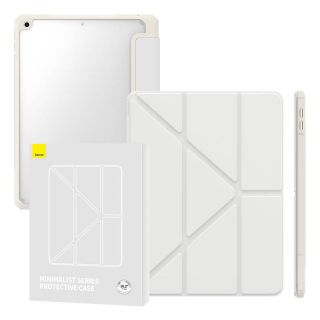Baseus Minimalist iPad 10,2" (2021/2020/2019) kinyitható szilikon tok ceruzatartóval - fehér