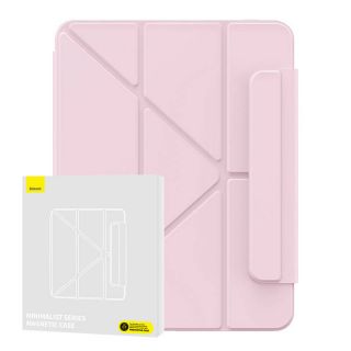 Baseus Minimalist Magnetic Case iPad Air 5 (2022) / Air 4 (2020) 10,9" kinyitható szilikon tok ceruzatartóval - rózsaszín
