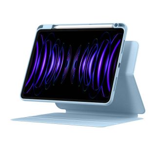 Baseus Minimalist iPad Air 5 (2022) / Air 4 (2020) / Pro 11” (2021/2020/2018) mágneses kinyitható szilikon tok ceruzatartóval - kék