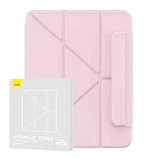Baseus Minimalist Magnetic Case iPad Pro 11" (2022/2021/2020/2018) kinyitható szilikon tok ceruzatartóval - rózsaszín