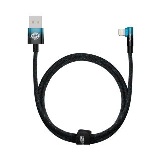 Baseus MVP 2 Elbow Lightning - USB-A derékszögű kábel PD 2,4A 1m - kék