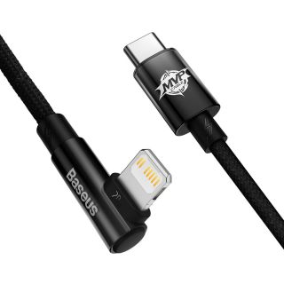 Baseus MVP 2 Elbow Lightning - USB-C derékszögű kábel PD 20W 1m - fekete